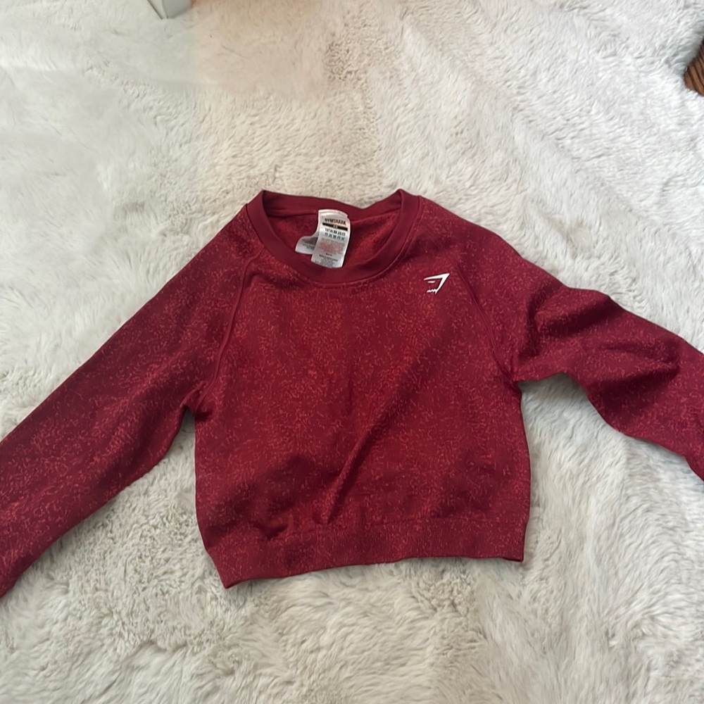 Gymshark Vital Seamless 2.0 Long Sleeve Crop Top size XS in Red Marl